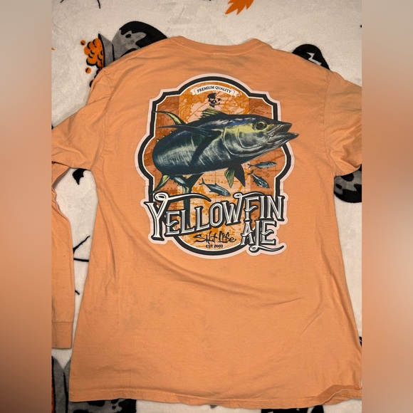 Peach Salt Life Long Sleeve Shirt Men’s Medium - Picture 7 of 12